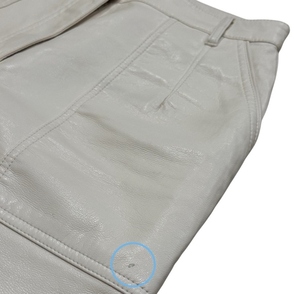 Wilfred White Faux Leather Straight Leg Crop Pants Capsule Chic Comfort Size 4 - Picture 7 of 14